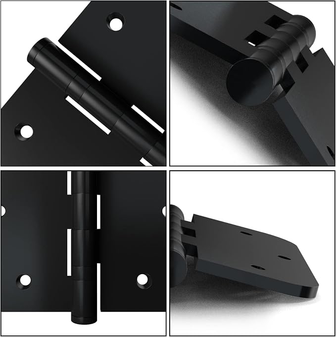 goldenwarm 3 Pack Ball Bearing Hinges Matte Black Door Hinges 3.5in*3.5in - Image 5