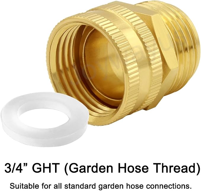 Joywayus 2PCS Brass Swivel Pipe Fitting 3/4" GHT Female x 3/4" GHT Male | - Image 3
