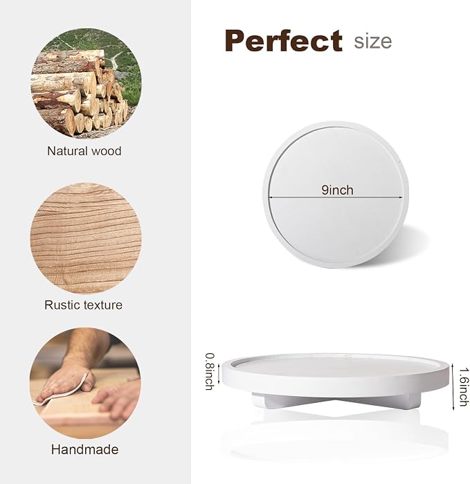 Round Decorative Tray Farmhouse Kitchen Decor Soap Dish, Lightweight, Easy Clean - Image 5