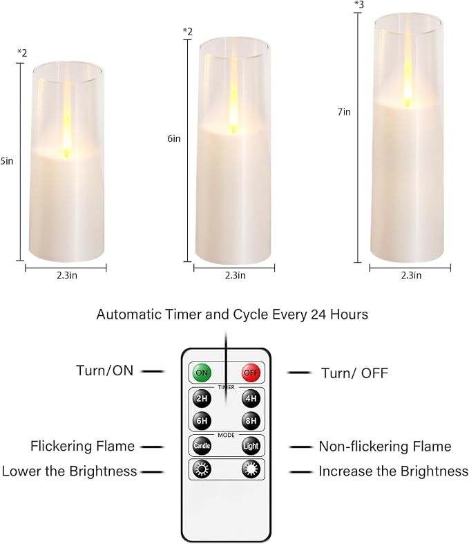 kakoya Flameless LED Candles Upgraded Realistic Flickering Flame, LED Pillar - Image 5
