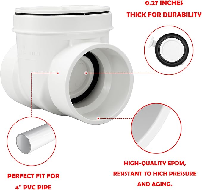 4 Inch Pvc Backwater Valve, Sewer Check Back Flow Preventer Drain Backflow - Image 3
