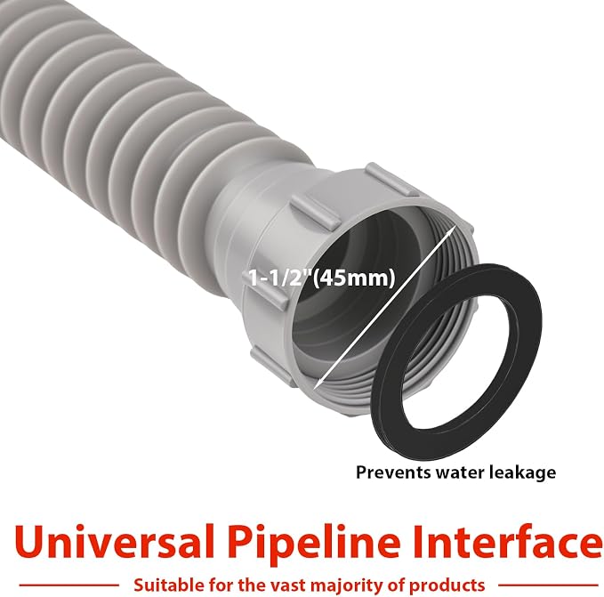 1-1/2" Flexible P-Trap Sink Drain Pipe Kit 5.7"-27" - Image 4
