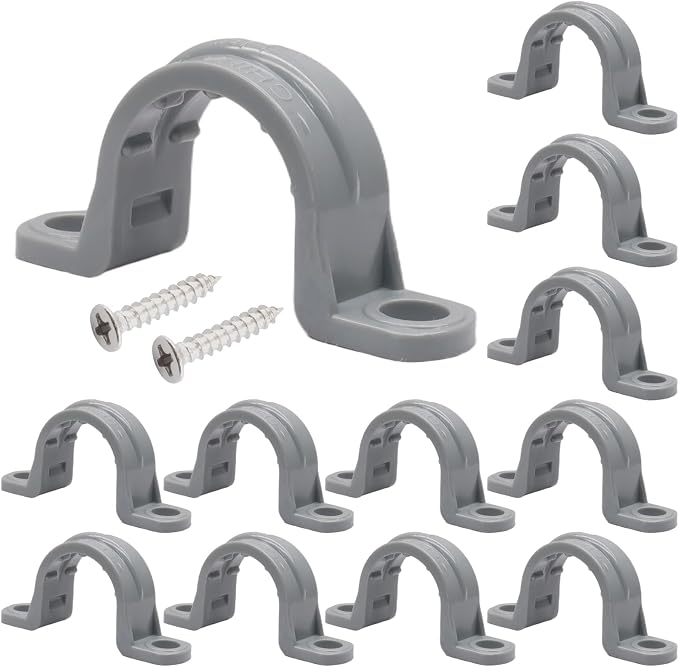 12pcs PVC Conduit Clamp 1/2 Inch Pipe Clamp | Plastic Pipe Strap Clamps - Image 2
