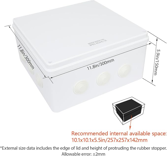 Junction Box, ABS Plastic IP65 Waterproof and Dustproof, Universal Electrical - Image 2