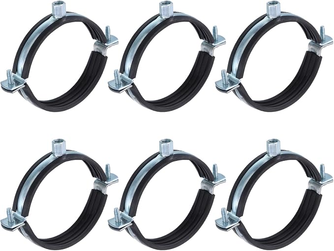 uxcell 6 Pcs Split Ring Pipe Hanger, 100mm/3.9inch Adjustable Pipe Bracket by uxcell
