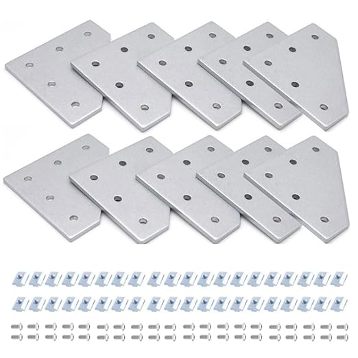 10pcs 4040 L Corner Bracket Joint Plate Connector Silver | T Slot Hardware V by SeekLiny