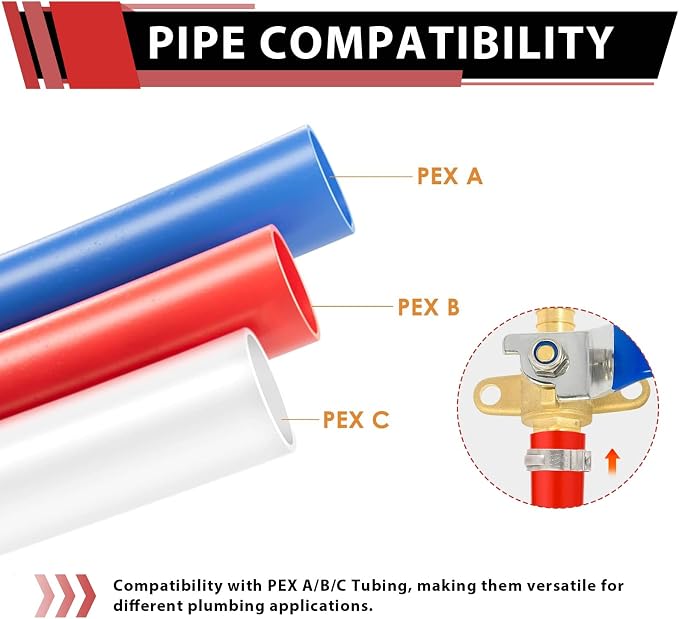 2PC EFIELD 1/2" Crimp Pex Ball Valve - Image 4