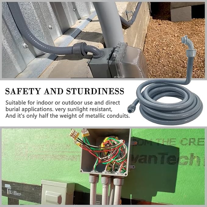3/4 inch 100Ft Liquid-Tight Conduit Kit, Flexible Non Metallic Electrical - Image 5
