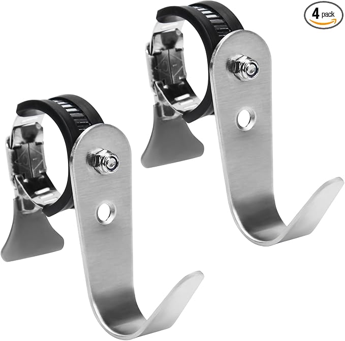 Tube Rod Hooks, Stainless Steel Adjustable J Hooks, by DOVORSY