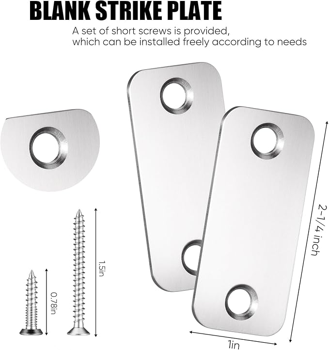 Blulu 2 Set Door Hole Cover Plate Blank Strike Filler Plate, Increase Home - Image 2
