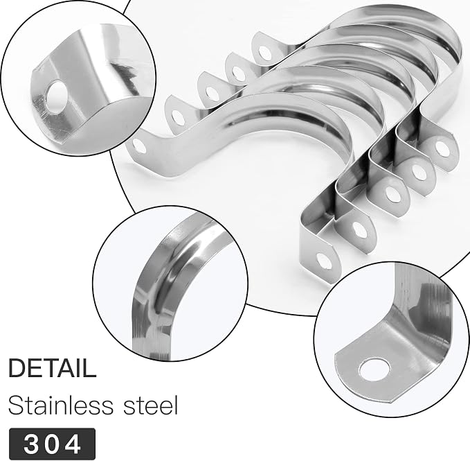 Bonsicoky M50 Rigid Pipe Strap, Stainless Steel, 0.71" Width, - Image 3