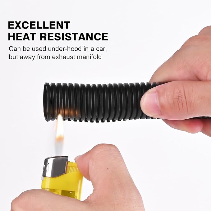 10FT - 1/2 Inch Split Wire Loom - Black | Easy to Install - Image 4