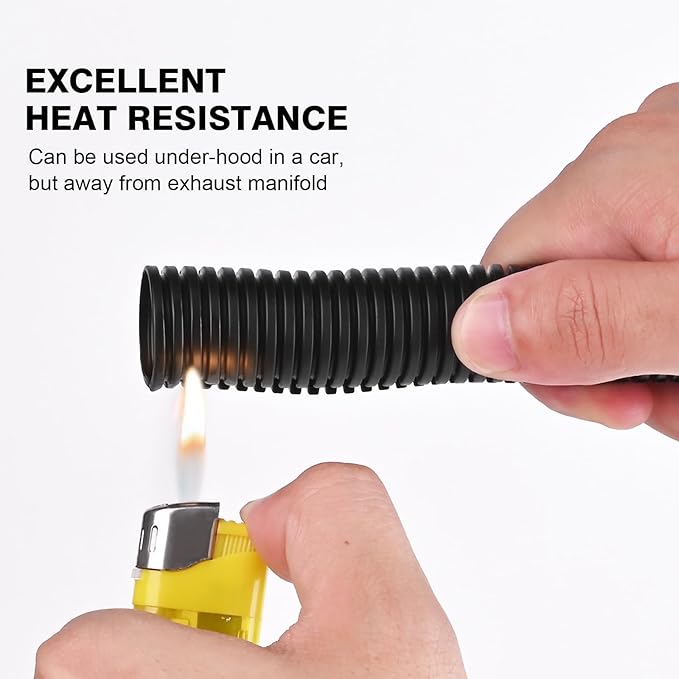 25FT - 1/4 Inch Split Wire Loom - Black | Easy to Install - Image 5