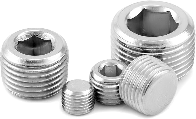 QWORK 304 Stainless Steel Pipe Fitting Kit Hex Countersunk Plug Assortment Set - Image 5