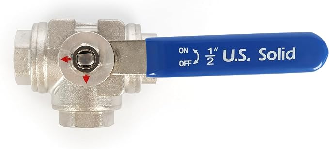 U.S. Solid 1/2" 3 Way Ball Valve - Image 4