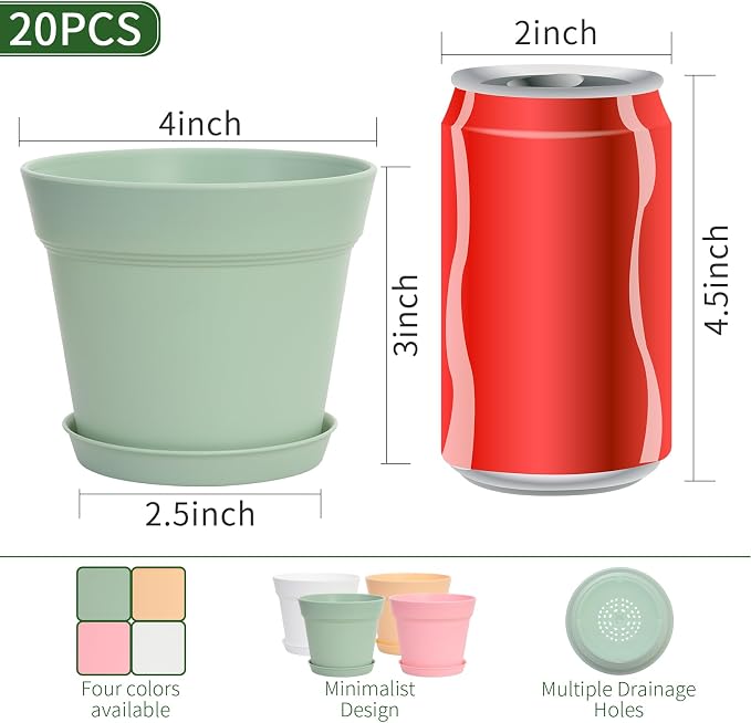 20 Pack 4 inch Plant pots, planters - Image 2