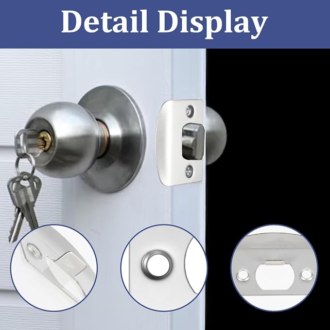 12Pcs Deadbolt Strike Plate Stainless Steel Deadbolt Covers Standard Door Lock - Image 3
