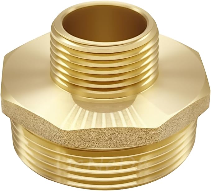Uenede Brass 3/4" NPT Male to 1-1/2" NPT Male Reducer Adapter by Uenede