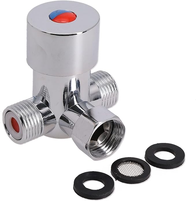 Thermostatic Mixing Valve G1/2 Brass Adjustable Hot and Cold Water Control - Image 3