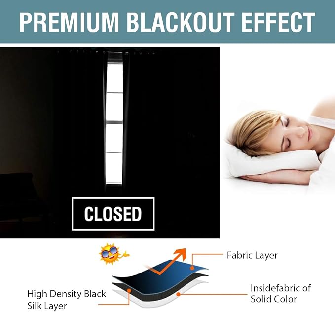 H.VERSAILTEX Blue Curtains/Drapes Blackout - Image 6