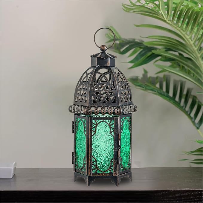 NEEDOMO Hanging Moroccan Lantern, 12.8'' Vintage Candle Holder, Metal Lanterns - Image 2