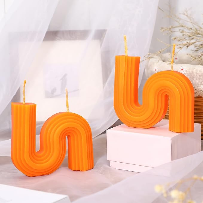Tondiamo 2 Pcs Aesthetic Candles Twist Shaped Aesthetic Candles Cool S Shape - Image 3