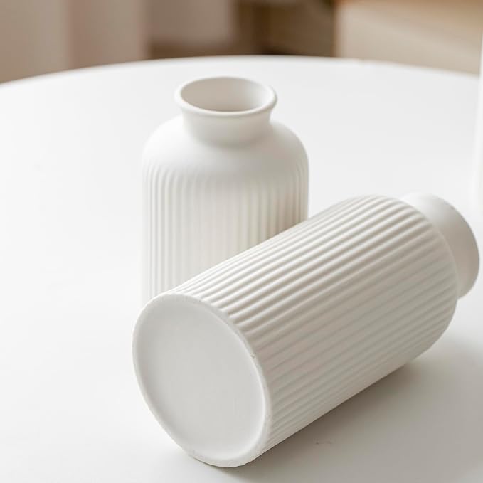 Large Modern Ceramic Vase Set, 3-Piece Decorative Vases - Image 9