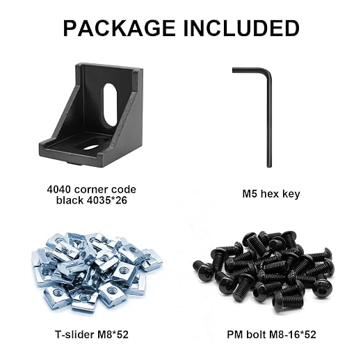 24pcs 4040 Aluminum Extrusion Corner Bracket Black - Image 3