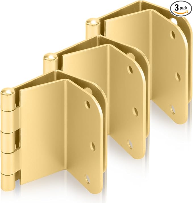 3 Pack Gold Offset Hinges 3.5 Inch Expandable Door Hinges Heavy Duty by Haidms