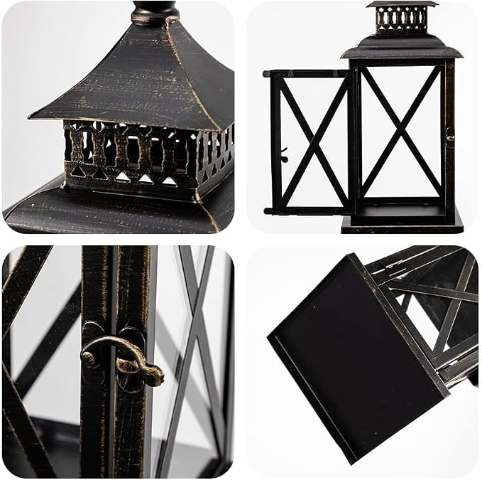 Lantern Decorative Indoor & Outdoor, 2 Pack Large Hanging Candle Lanterns Home - Image 5