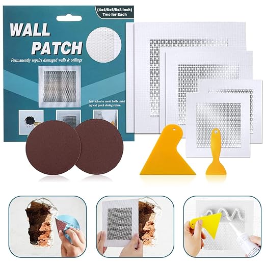 4" 6" 8" Drywall Patch Kit, Sheetrock Repair Kit | Plasterboard Patch, Safe by Tahikem