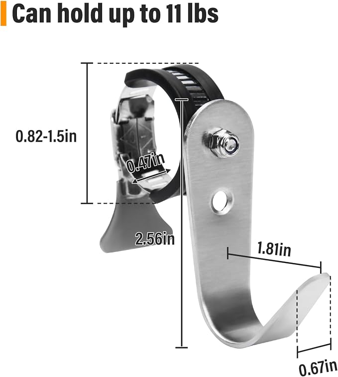 Tube Rod Hooks, Stainless Steel Adjustable J Hooks, - Image 2