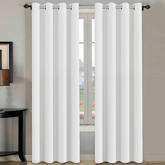 H.VERSAILTEX White Curtains for Bedroom Thermal Insulated Curtains & Drapes by HVERSAILTEX