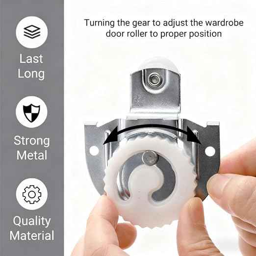 12 Pieces Closet Door Roller, Sliding Wardrobe Door Wheel Screws | Adjustable - Image 3