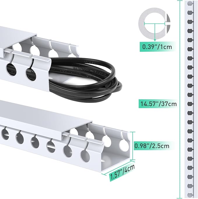 ENONCI Cable Raceway Kit 154in Under Desk Wire Cover Organizer 10-Pack | - Image 2