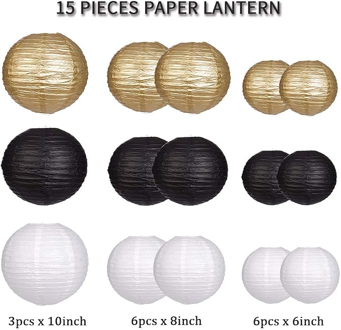 Paper Lanterns Decorative, Round Hanging Paper Lanterns Decorations - Image 2