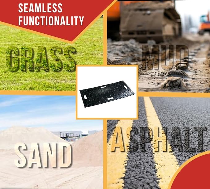 4 Pk 2' x 4' - 1/2" Thick Heavy Duty Ground Protection Mats - Easily Supports - Image 7