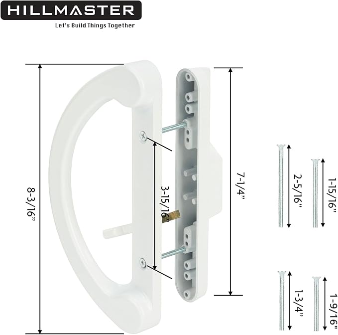 HILLMASTER Patio Sliding Glass Door Handle Replacement Set Mortise Style - Image 4