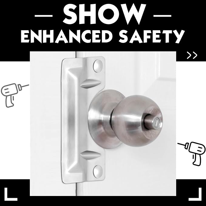 Landhoow 2 Pcs Door Latch Guard Stainless, Reinforcement Ribs Style, Door - Image 6