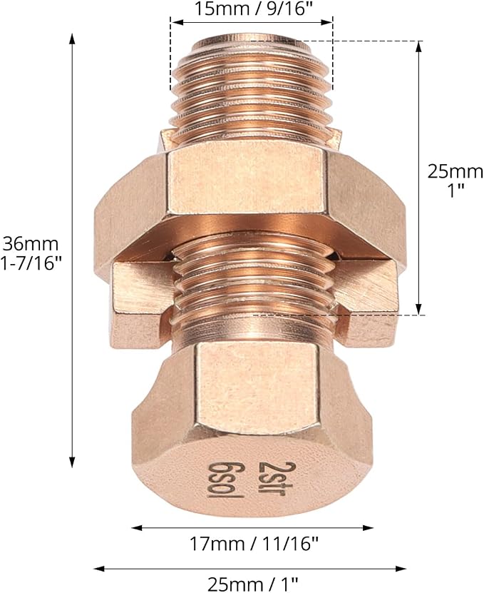 QWORK Split Bolt Connectors, 10 Pack 2-6 AWG Solid Copper Grounding Clamps - Image 6