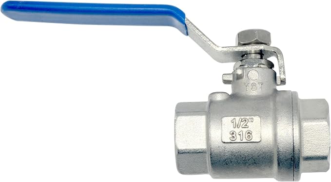 DAN SPEED 1/2" NPT Female 316 Stainless Steel Full Port Ball Valve Vinyl Handle - Image 2