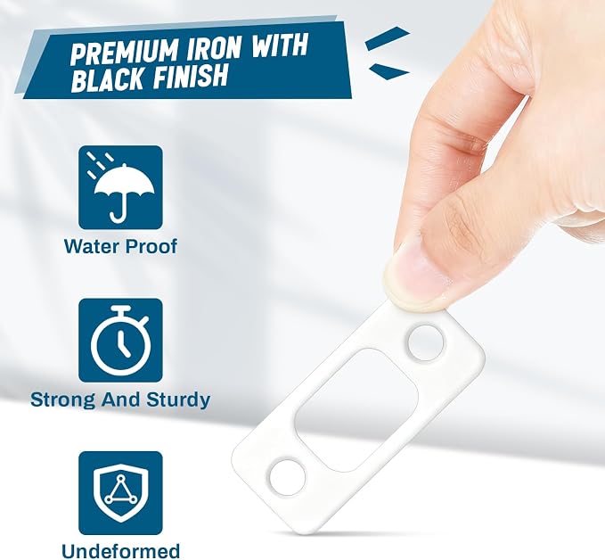 Blulu 8 Pcs 1" x 2-1/4" Door Deadbolt Strike Plate - Image 3