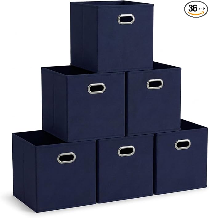 Household Essentials 81-1 Foldable Fabric Storage Bins | Set of 6 Cubby Cubes by HouseholdEssentials