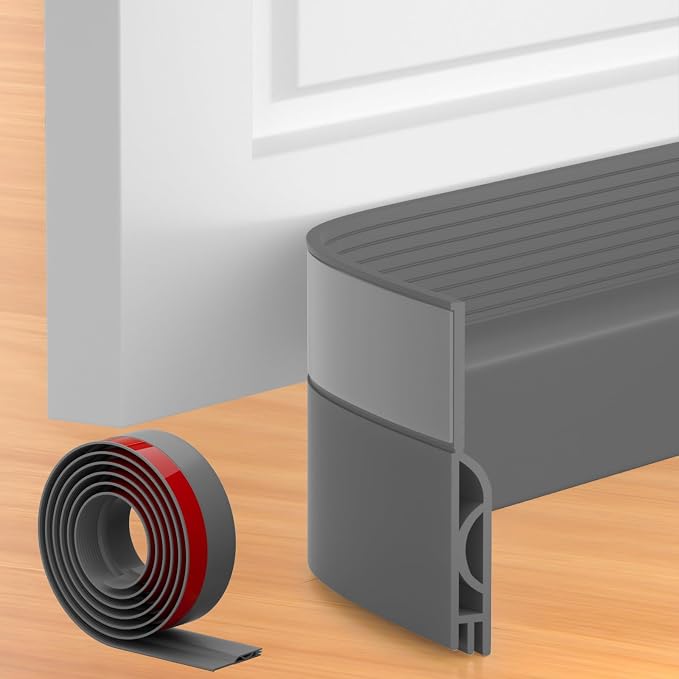 Door Draft Stopper, Door Sweep, Weather Stripping Seal 78Inch Gray | Silicone by Beoguy