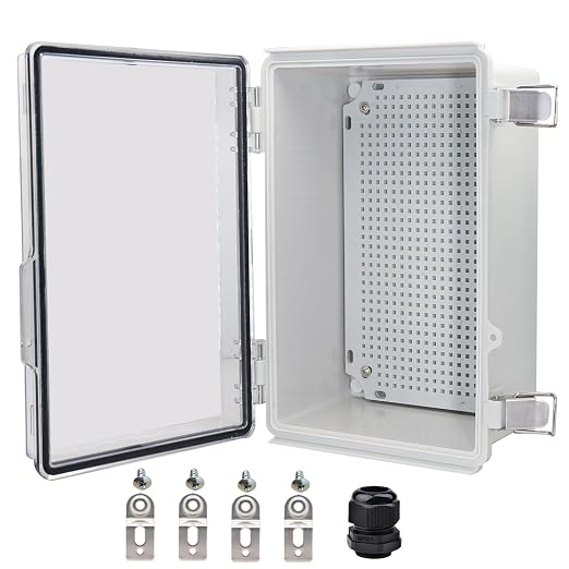 Waterproof Electrical Box, IP67 Junction Box Stainless Steel Latch Hinged Clear by YETLEBOX