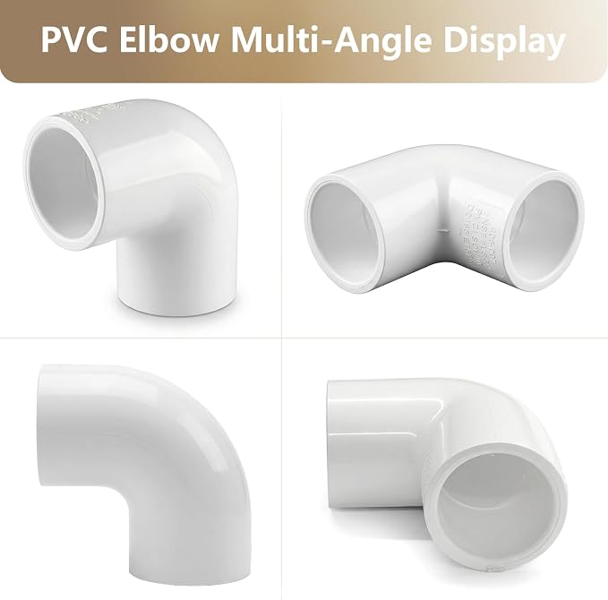 LESSO 10 Pack 3/4" 90 Degree PVC Elbow Fittings, 2-Way Angle Connectors | PVC - Image 5