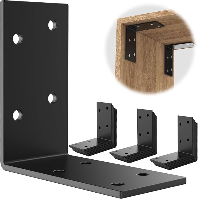 3 Inch Heavy Duty L Brackets for Wood, Galvanized Corner Braces, and posts; - Image 9
