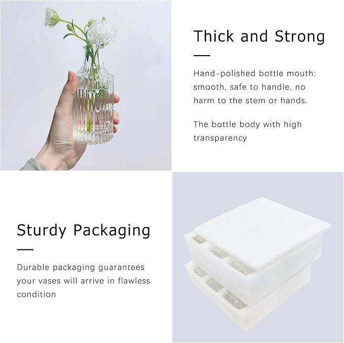 SUPMIND 24pcs Glass Bud Vase Set, Home Decor, Table Decoration, Baby Shower - Image 7