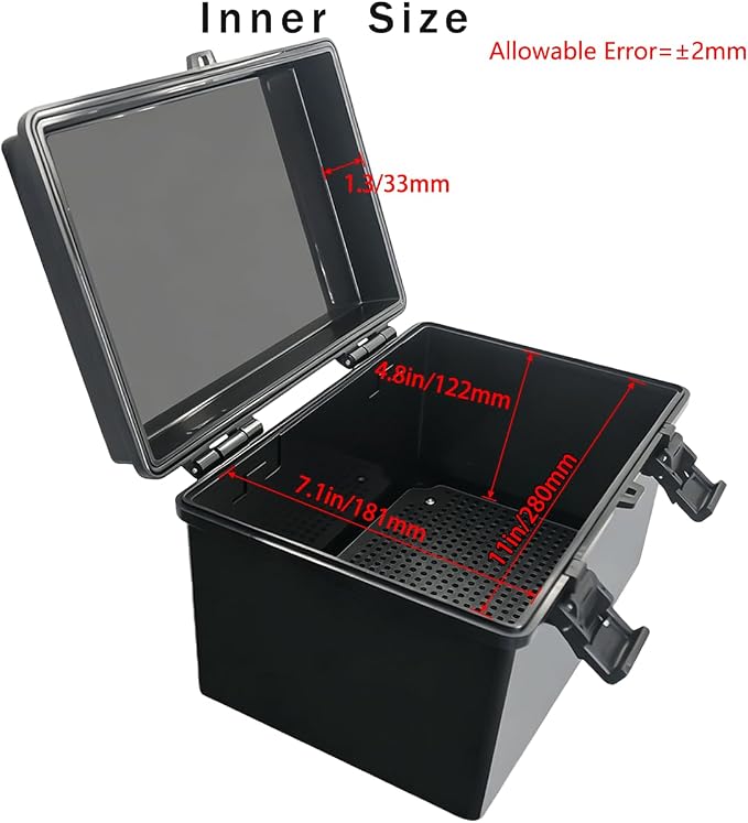Junction Box, Hinged Black Cover IP67 Waterproof ABS Project Box - Image 3