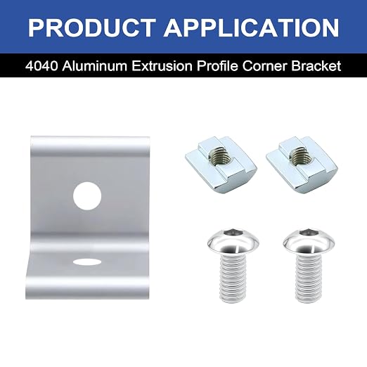 24Pack 4040 Corner Bracket Connector 90Degree Angle Bracket Silver | 40 Series - Image 4